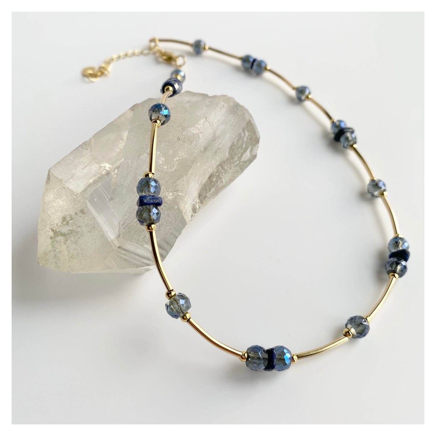 Glass Beads + Lapis Lazuli Necklace