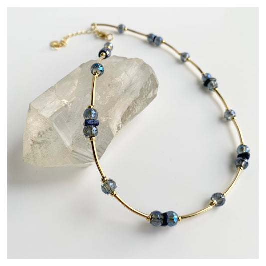 Glass Beads + Lapis Lazuli Necklace