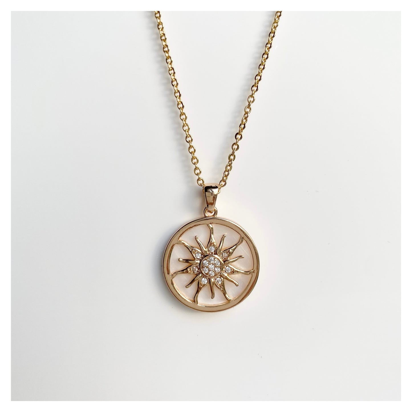 Mother of Pearl Sun Necklace