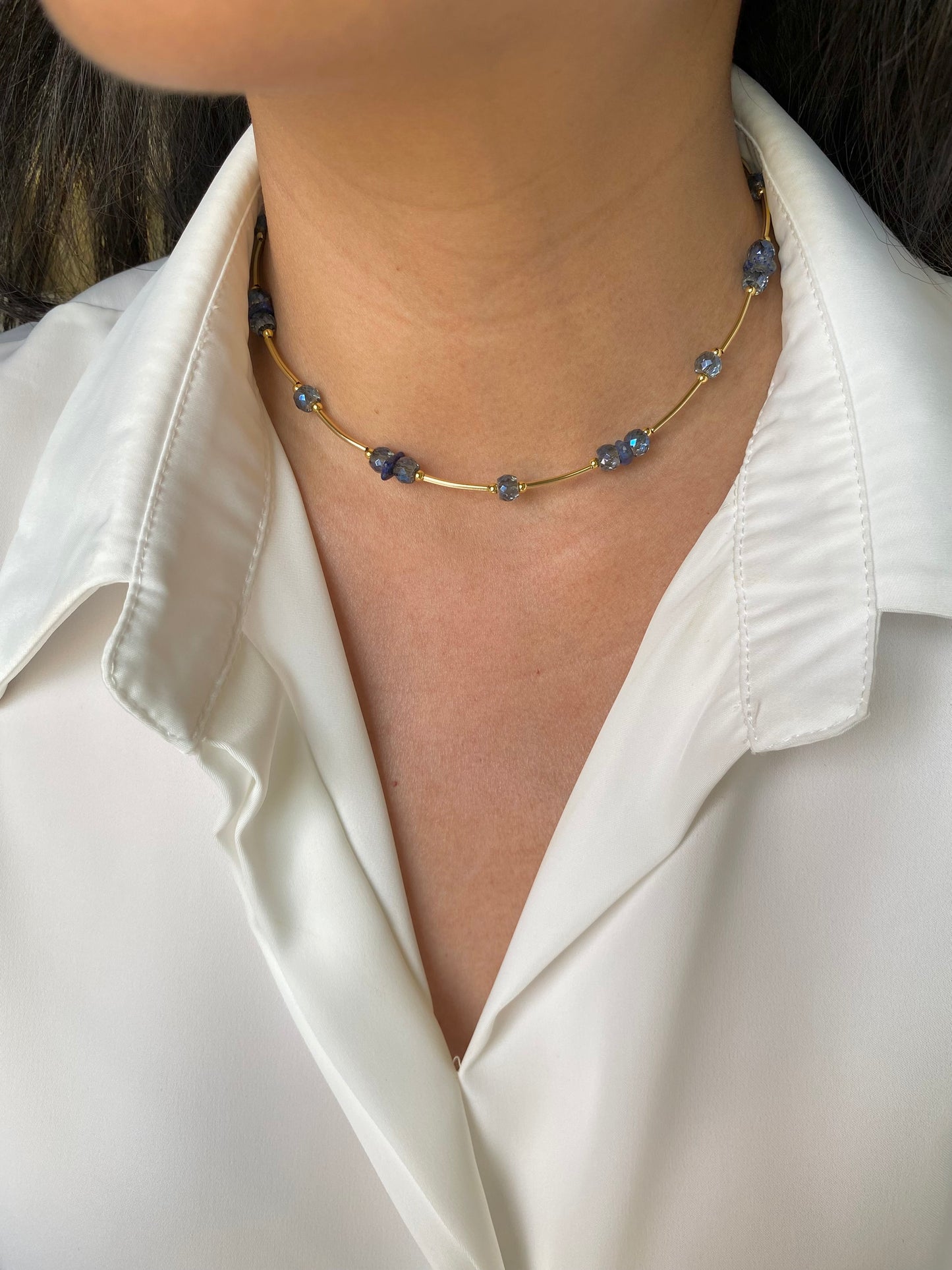 Glass Beads + Lapis Lazuli Necklace