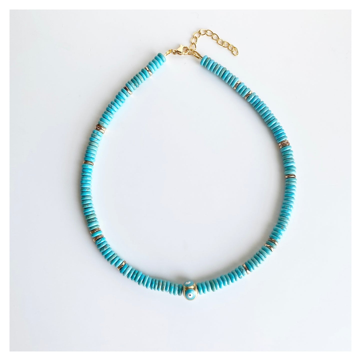 Turquoise Howlite Evil Eye Choker Necklace