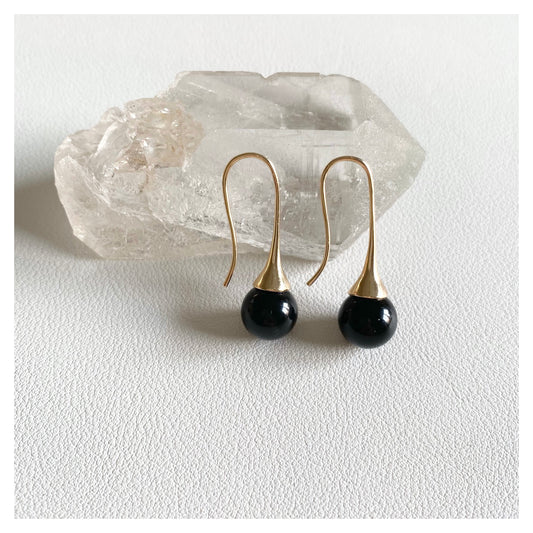 Onyx Crystal Drop Earrings