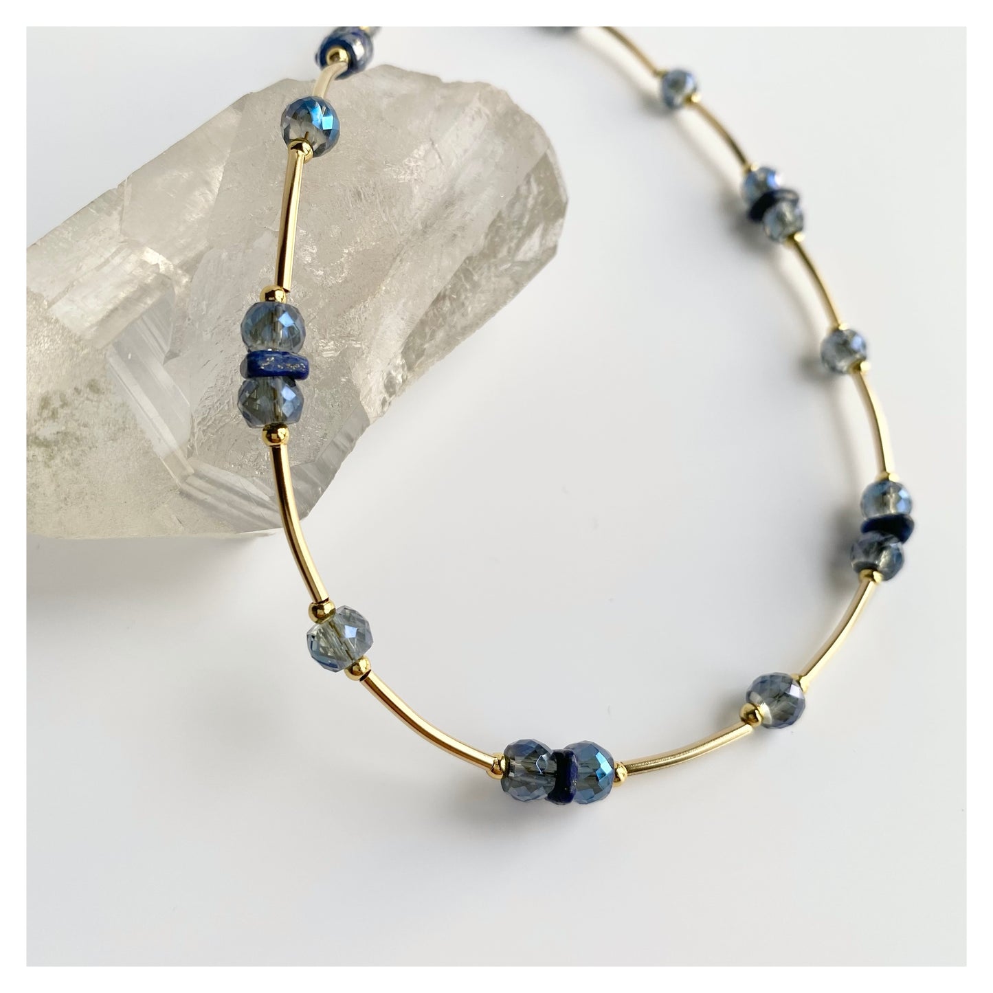 Glass Beads + Lapis Lazuli Necklace