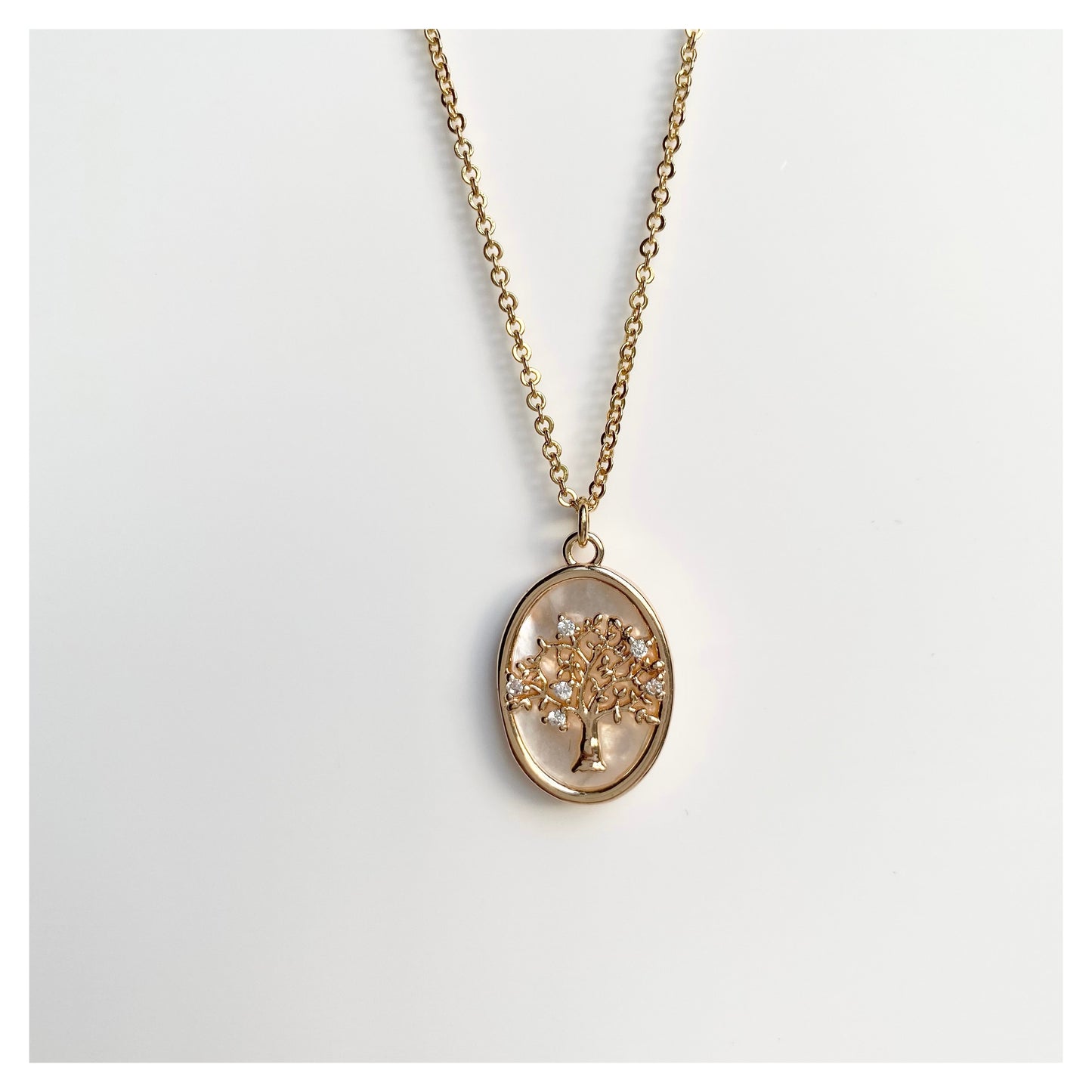 Mother of Pearl Tree of Life Necklace