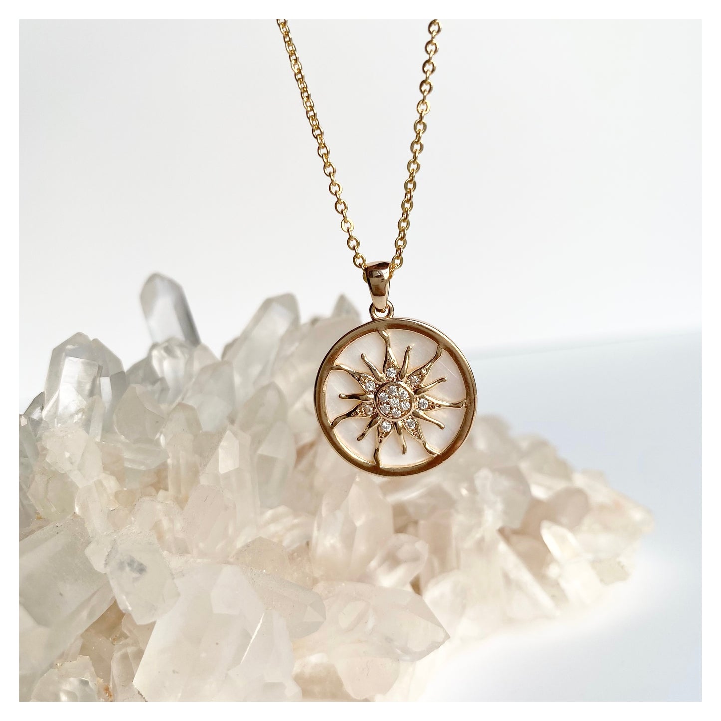 Mother of Pearl Sun Necklace