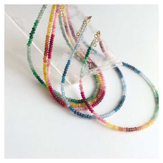 Rainbow Crystal Choker Necklace