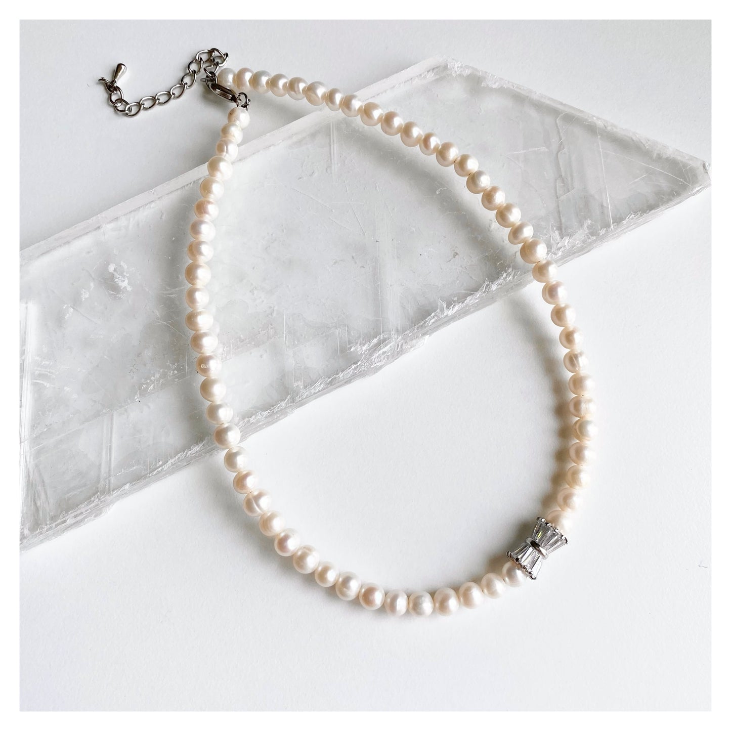 Pearls + Zircon Choker Necklace