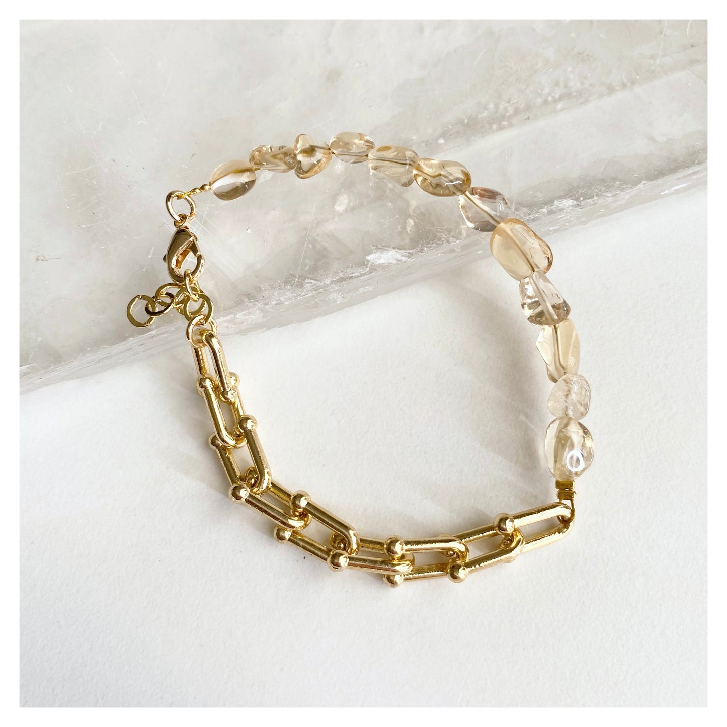 Citrine + Chunky Chain Bracelet