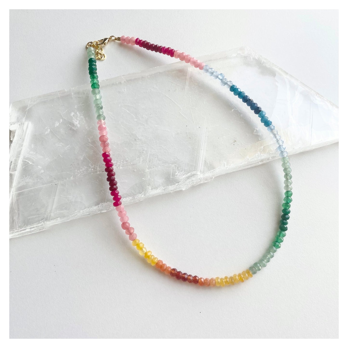 Rainbow Crystal Choker Necklace