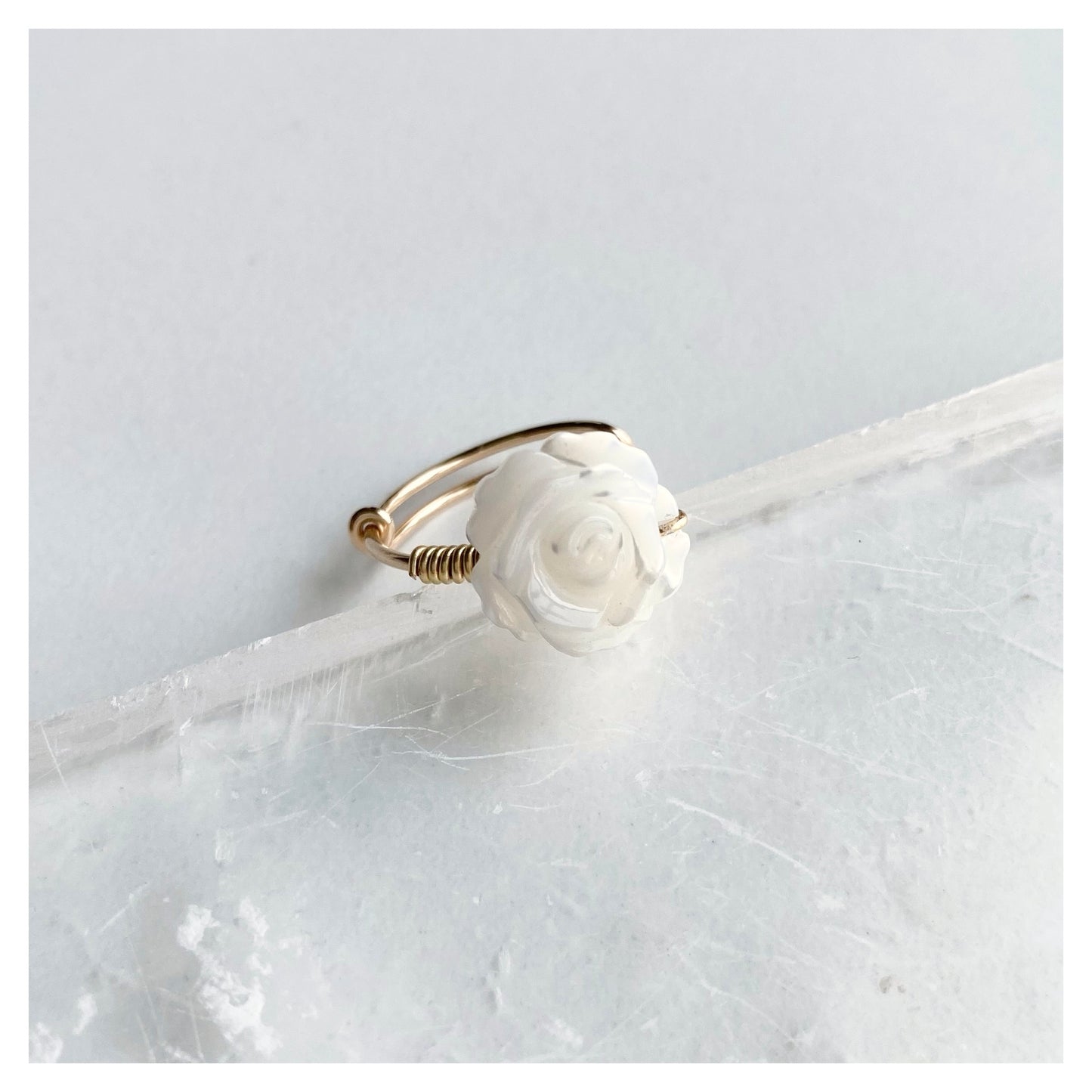 Rose Shell Wire Wrapped Ring