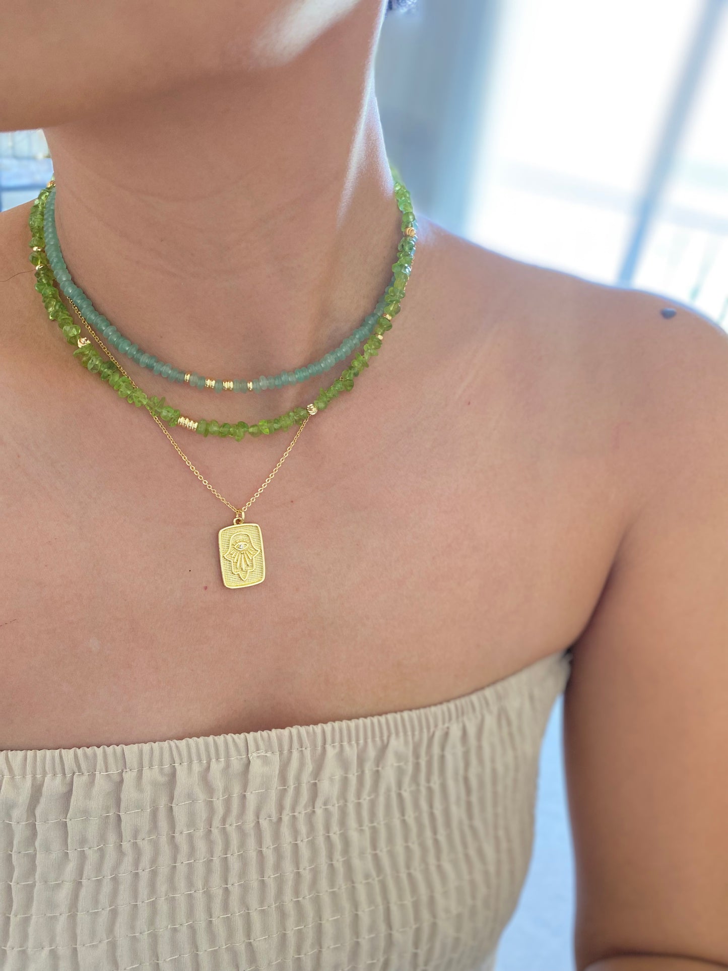 Peridot Chip Necklace