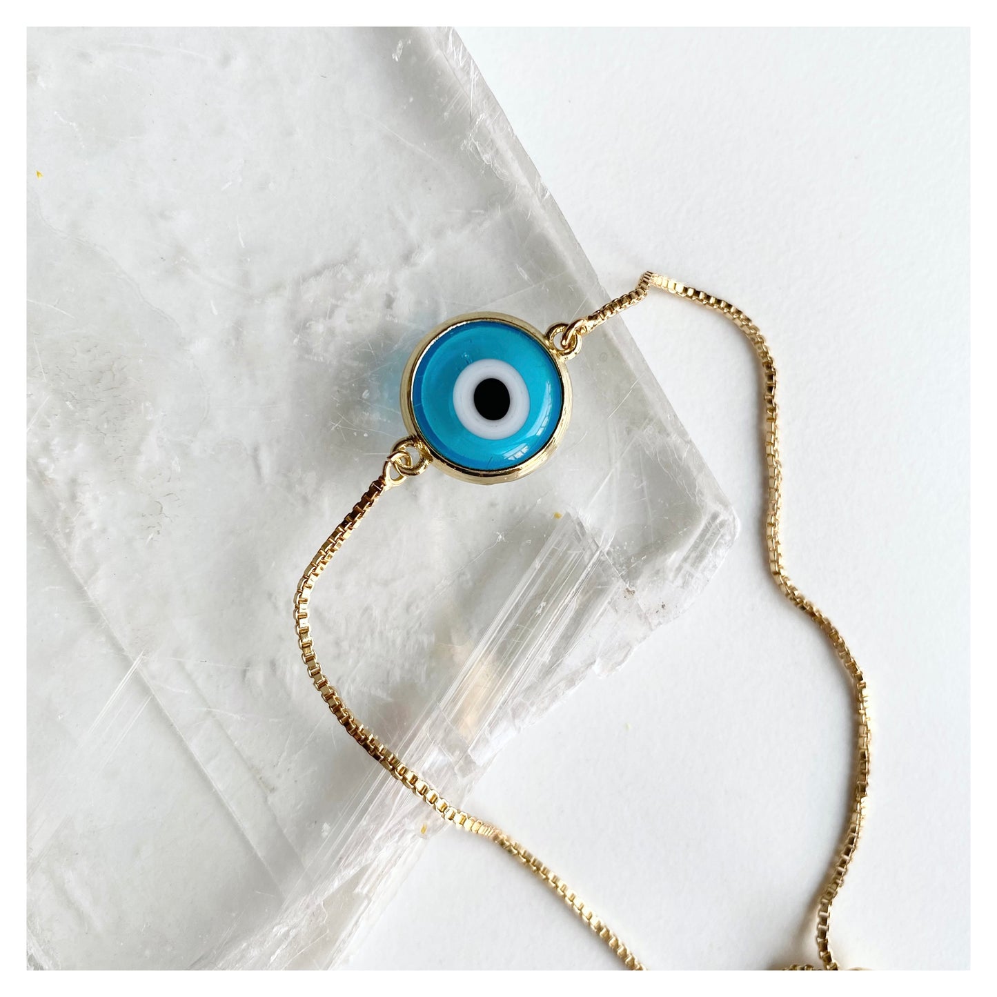 Aqua Blue Evil Eye Bracelet