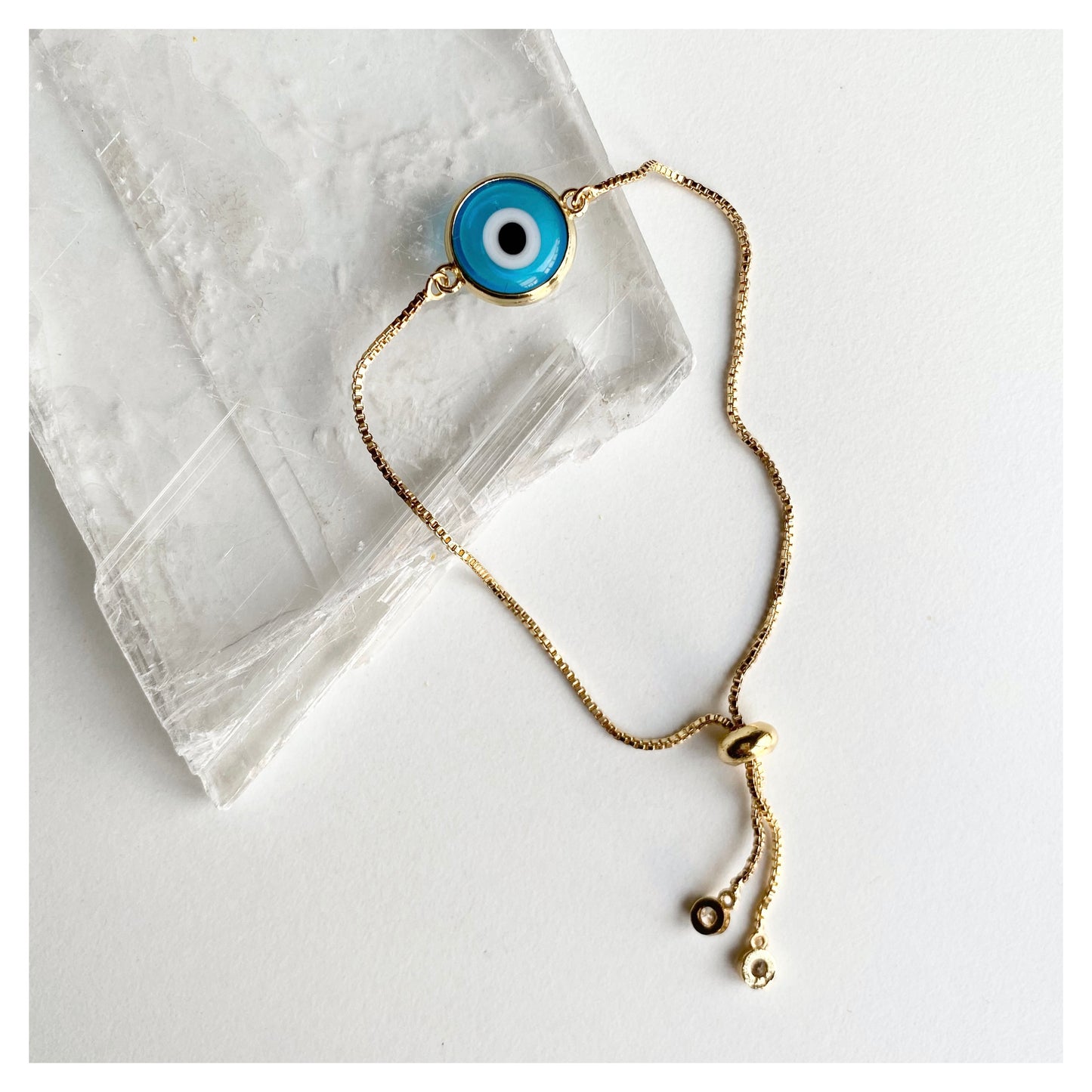 Aqua Blue Evil Eye Bracelet
