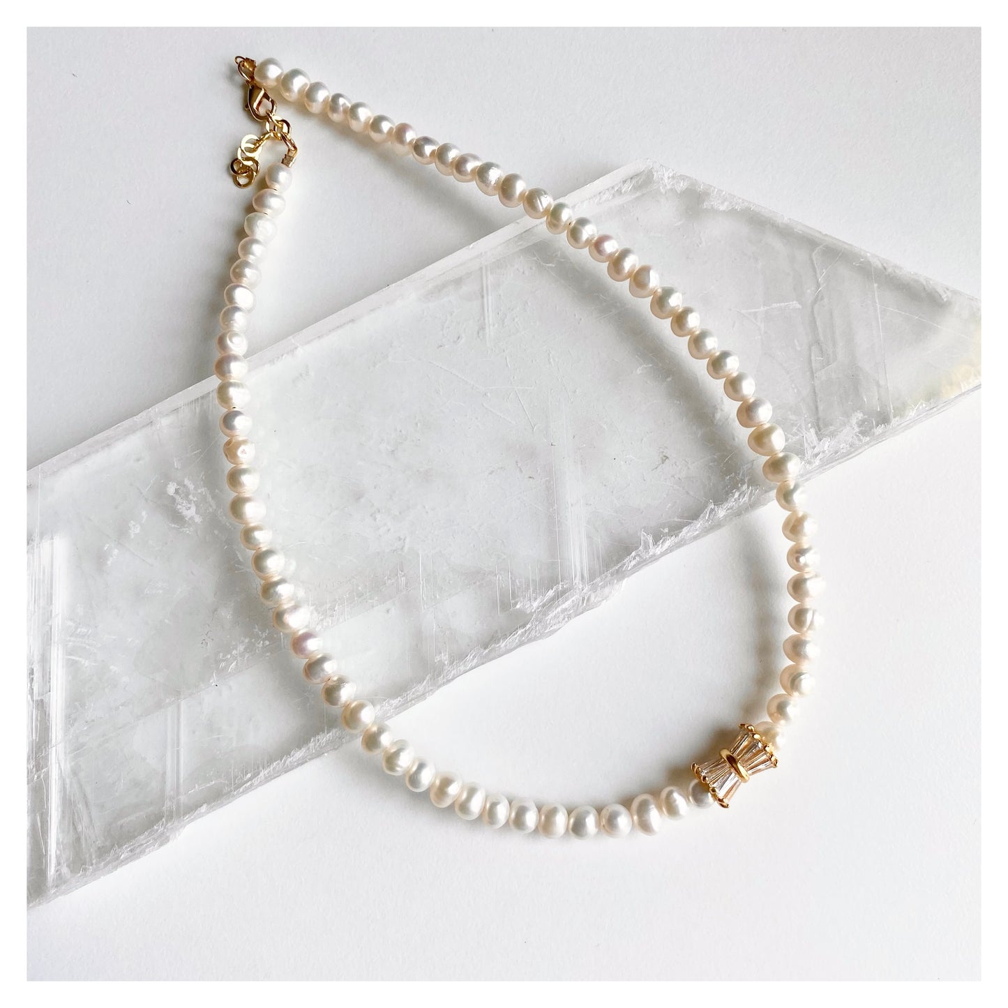 Pearls + Zircon Choker Necklace