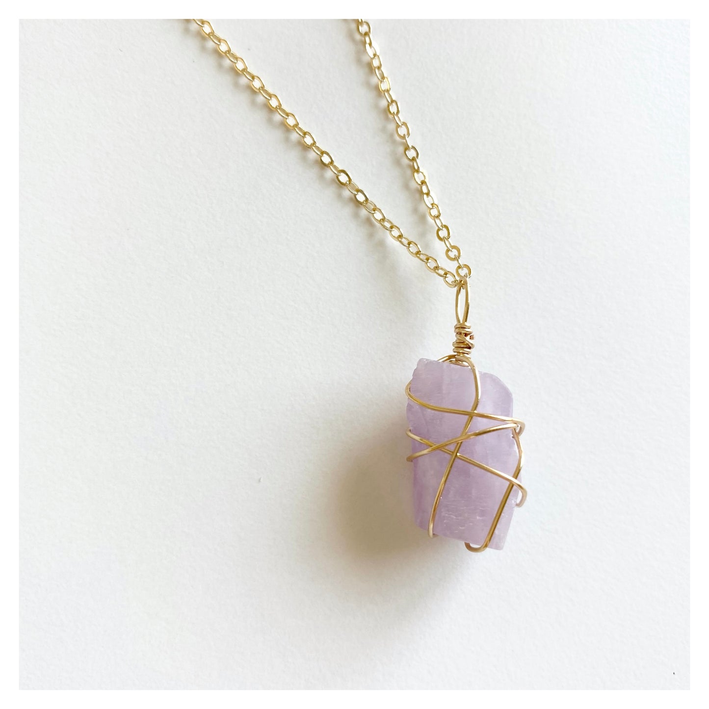 Wire-wrapped Raw Amethyst Necklace