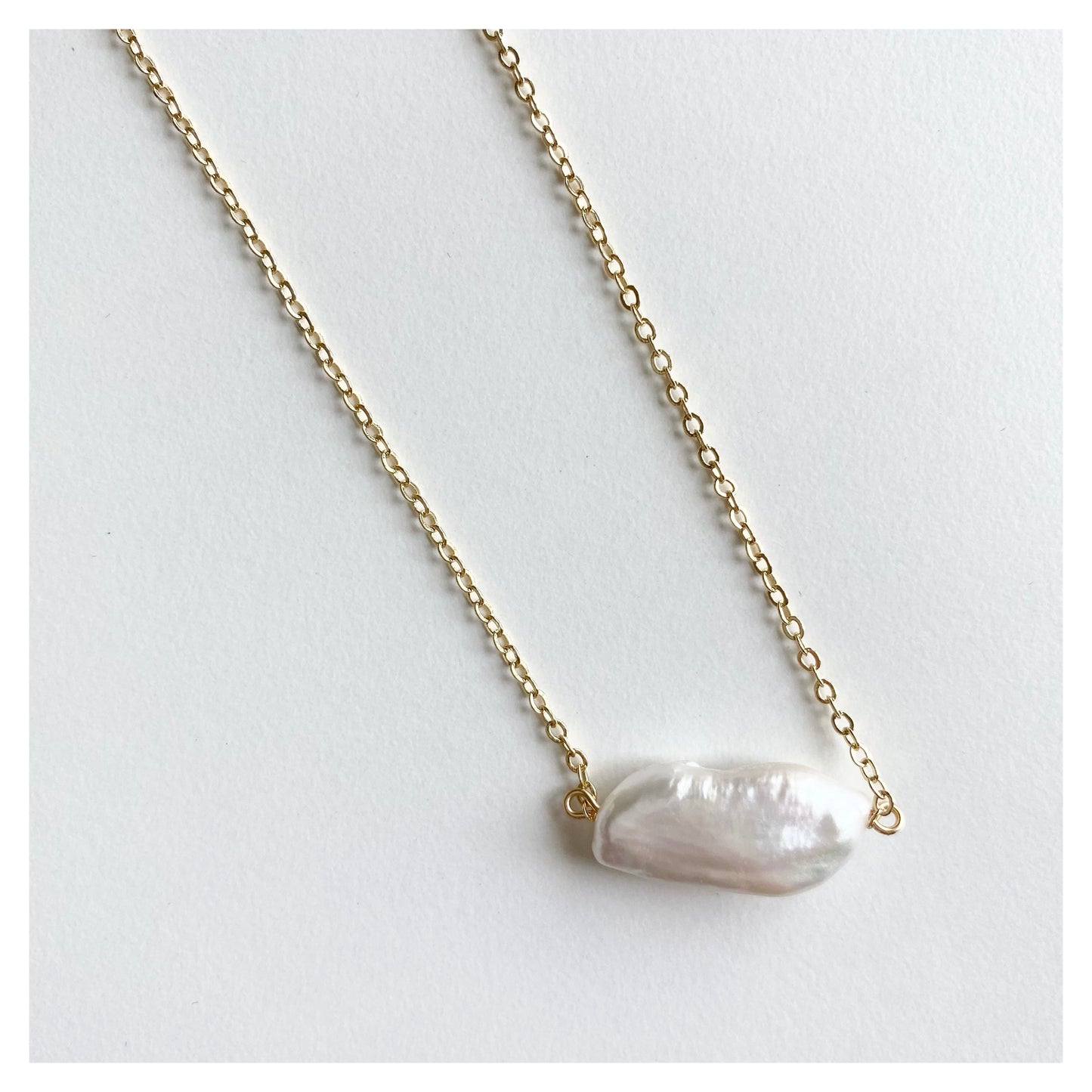 Dainty Long Baroque Pearl Necklace