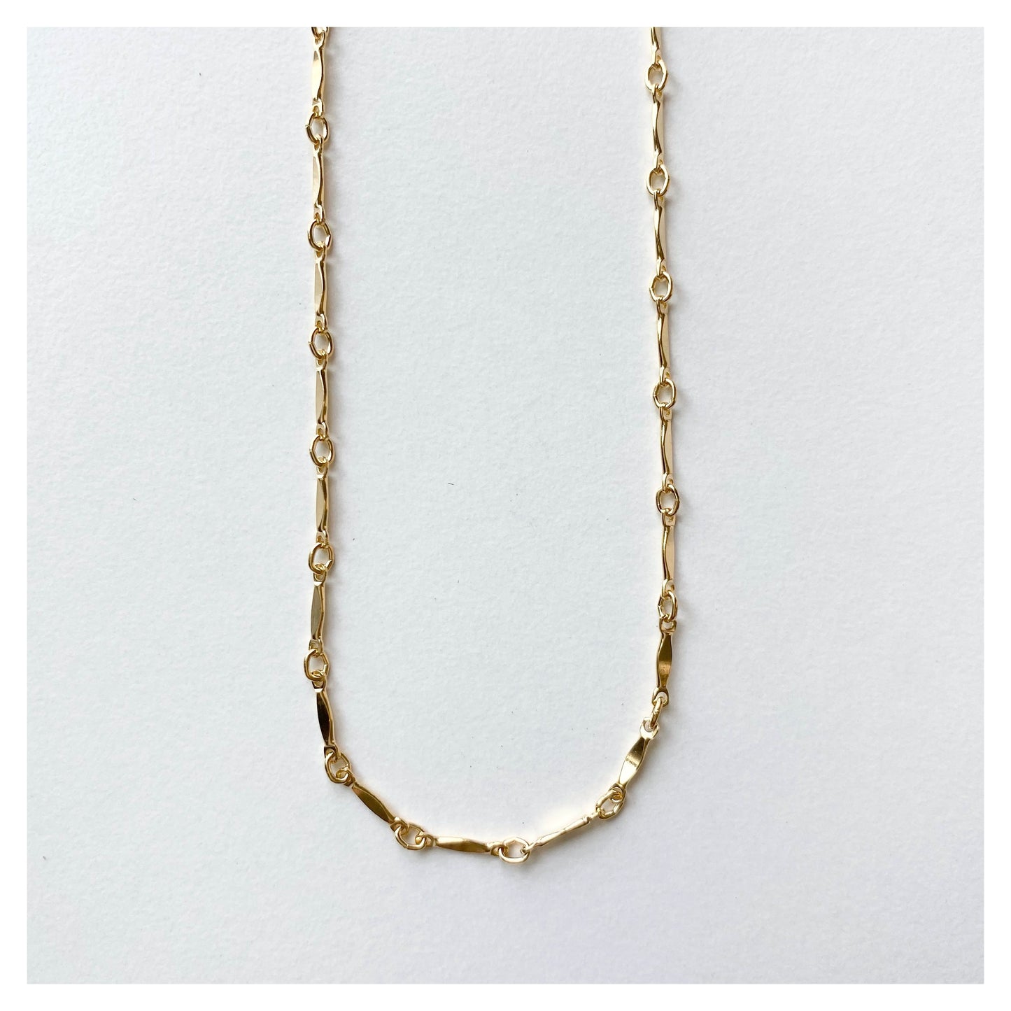 14k gold-filled bar link chain