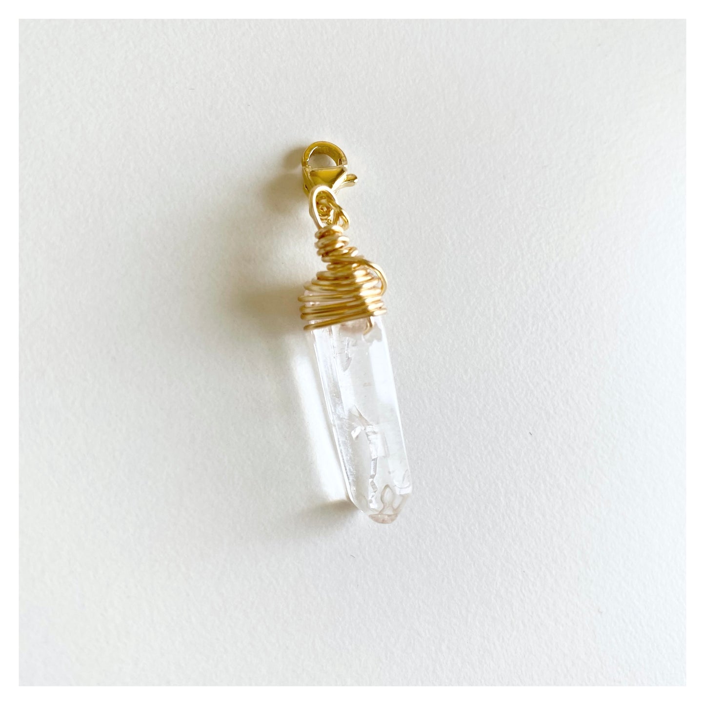 Wire-wrapped Clear Quartz Charm