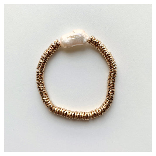 Pearl + Hematite Bracelet