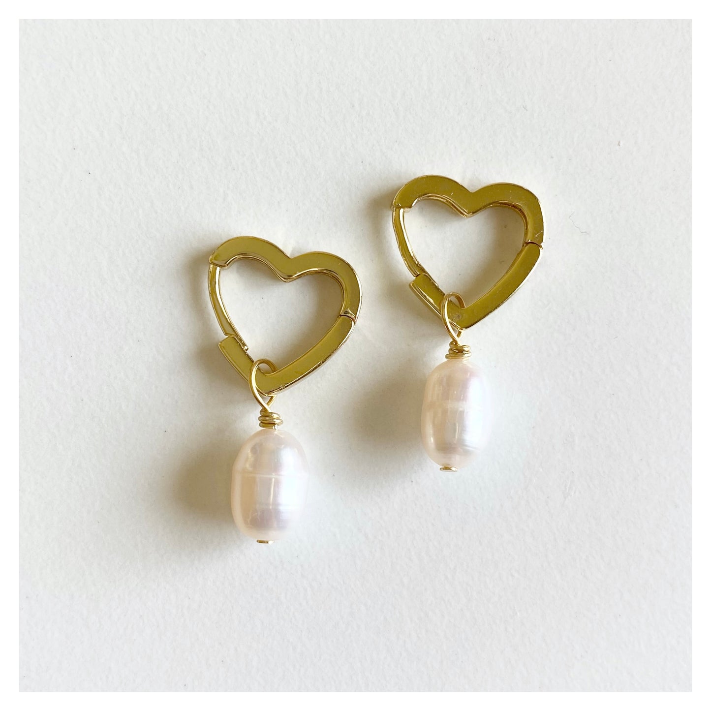 Heart Pearl Earrings