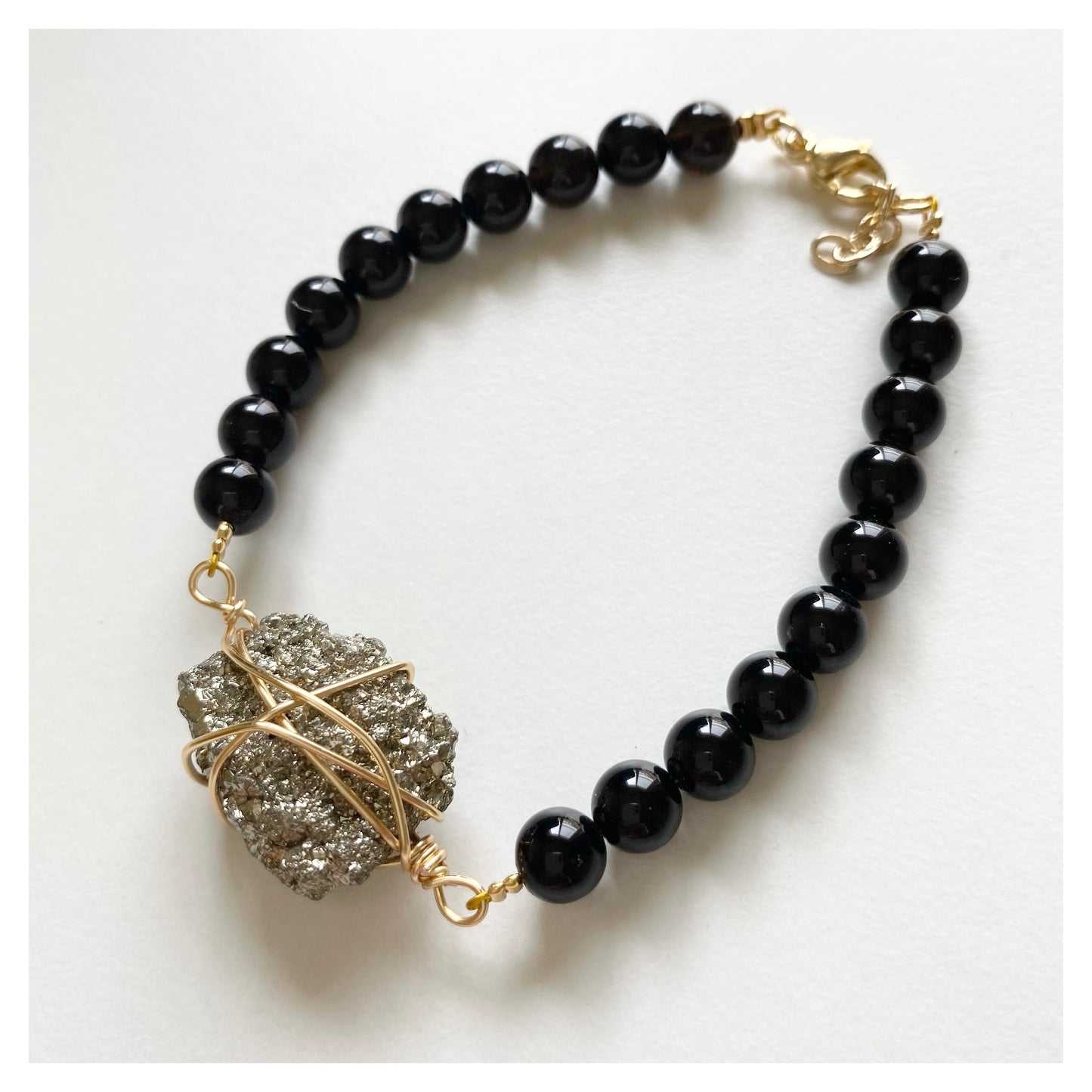 Pyrite + Black Tourmaline Bracelet
