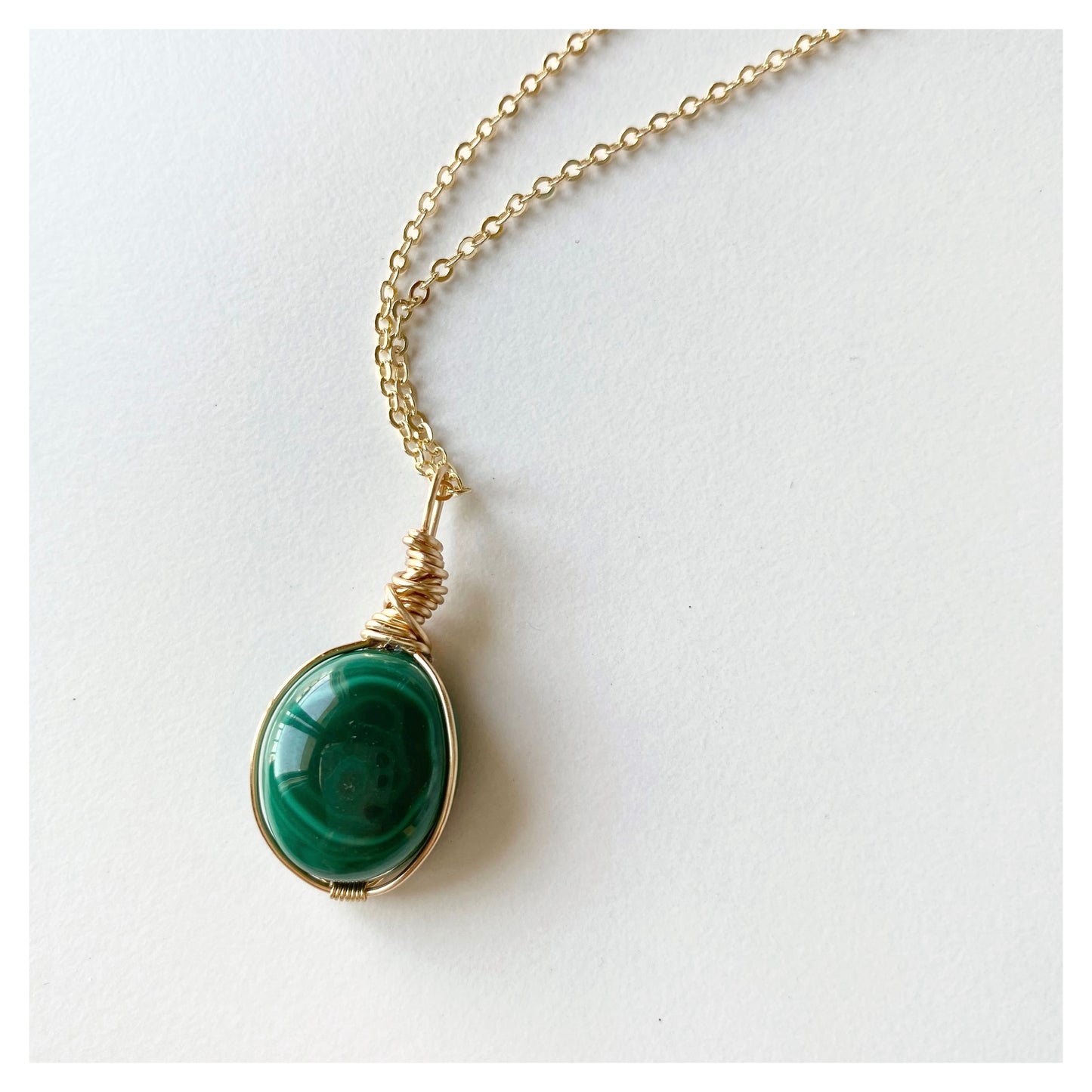 Wire-wrapped Malachite Necklace