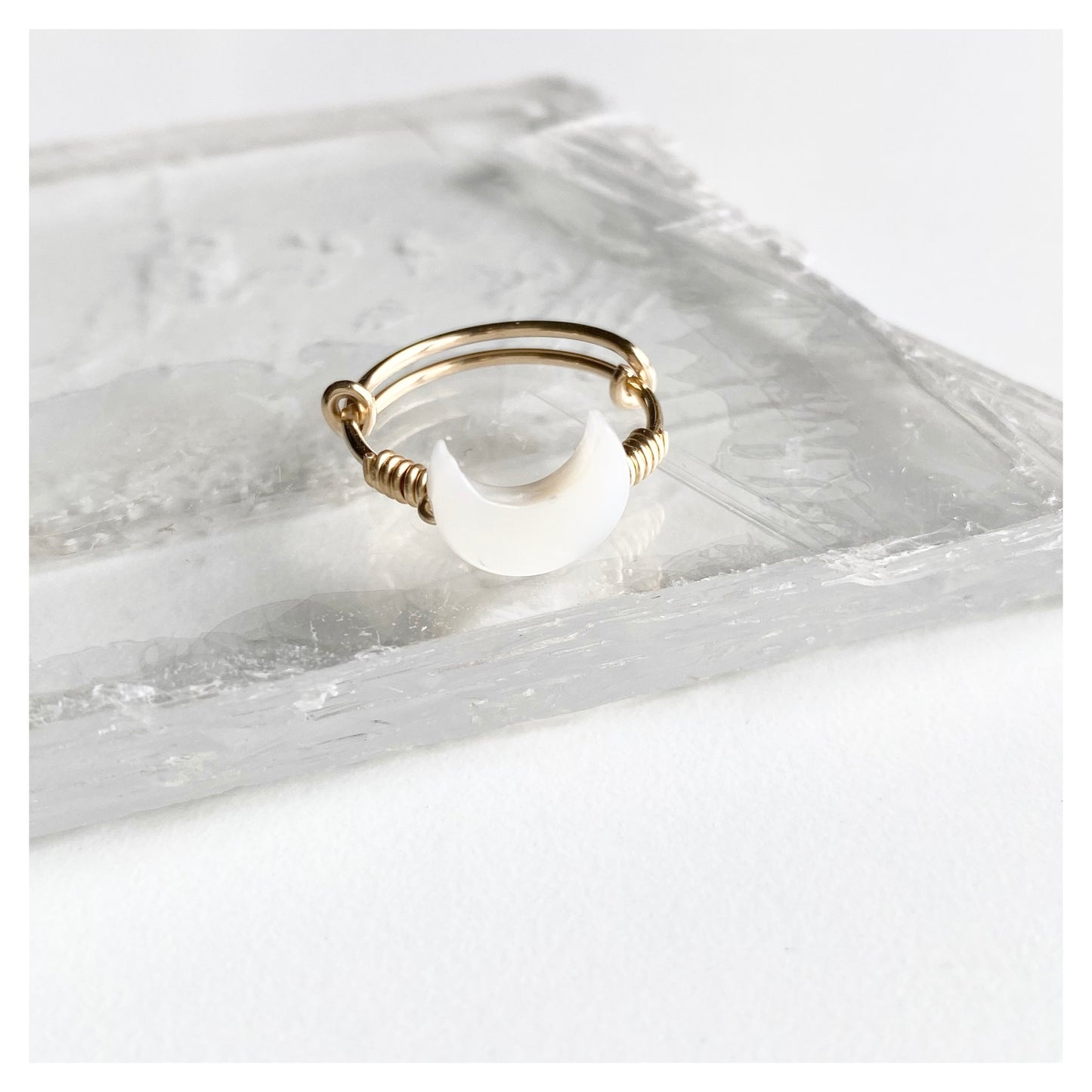 Moon Shell Wire-Wrapped Ring