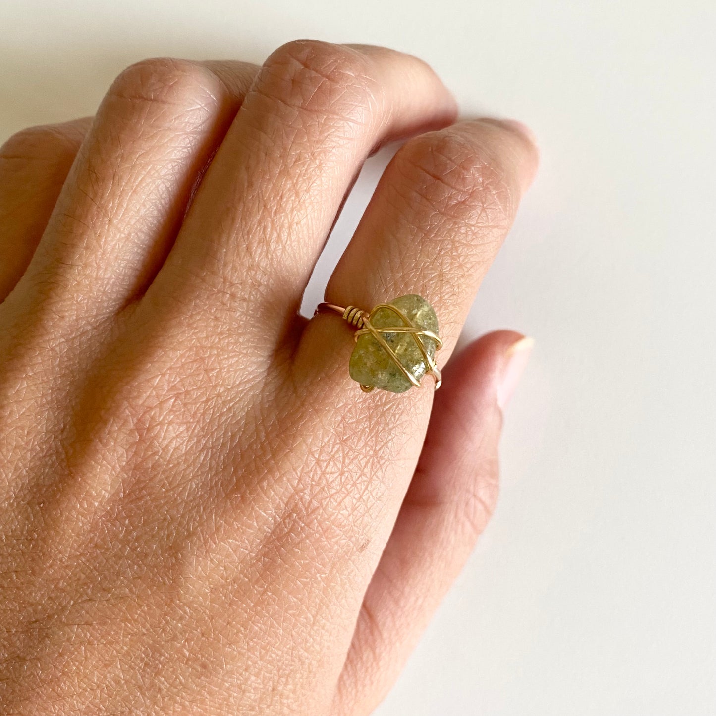 Peridot Wire-wrapped Ring