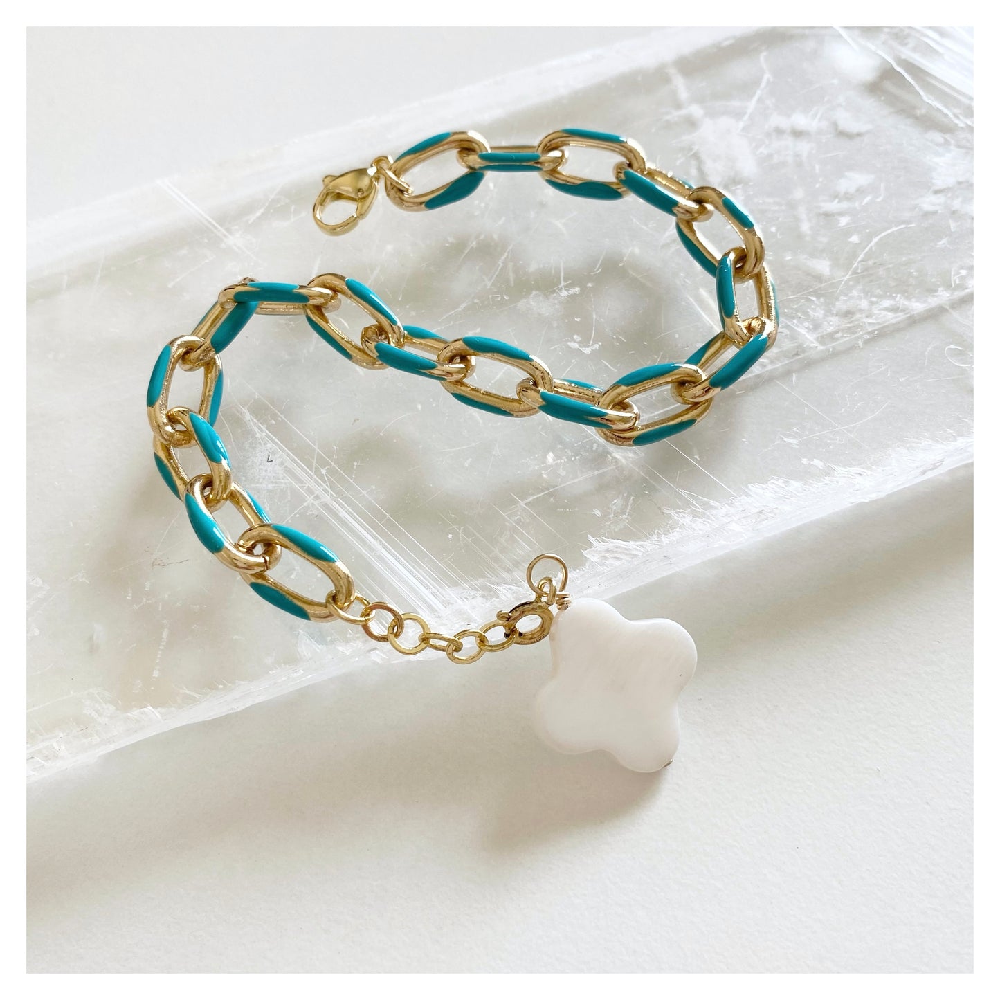 Turquoise Chunky Chain Bracelet