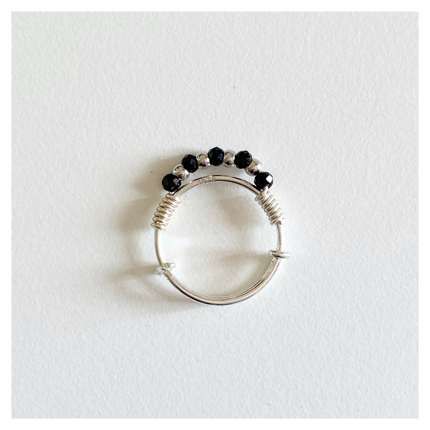 Black Tourmaline Silver Ring