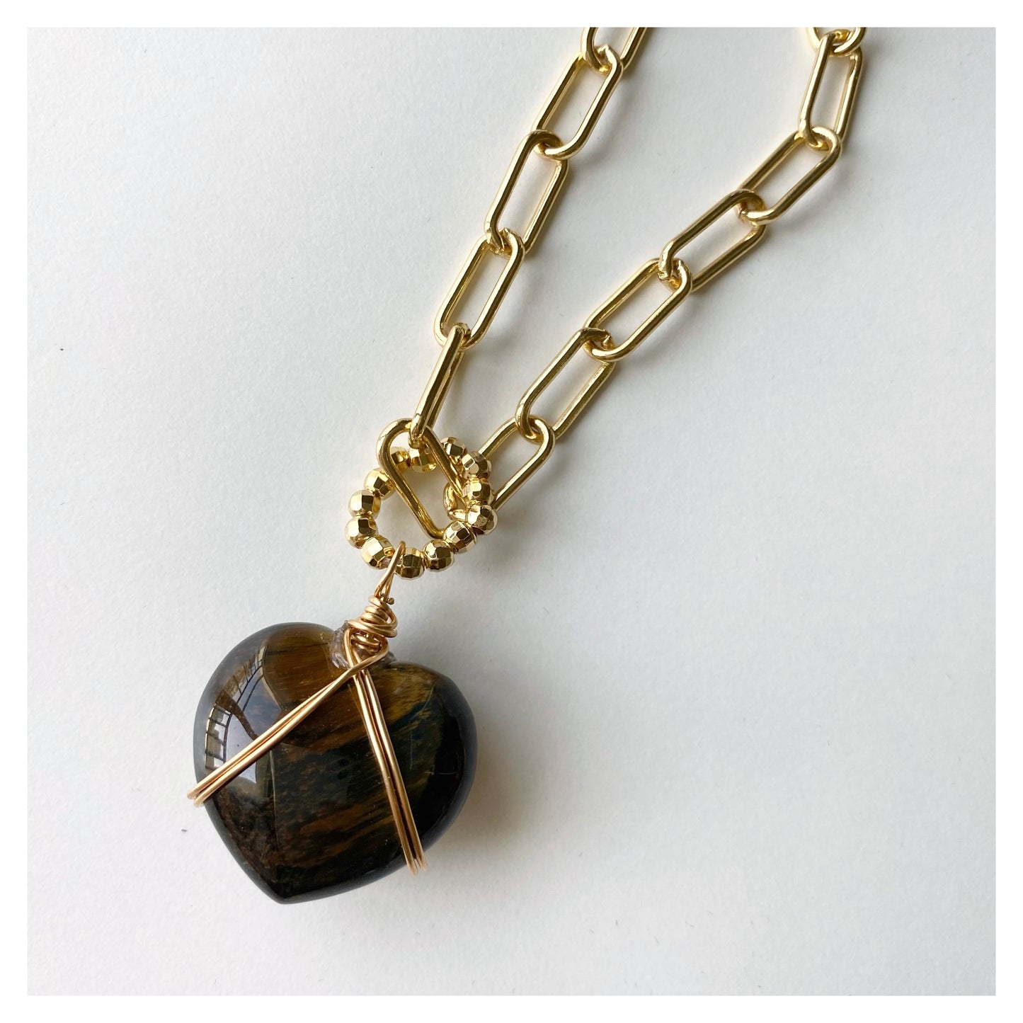 Tiger’s Eye Heart Necklace