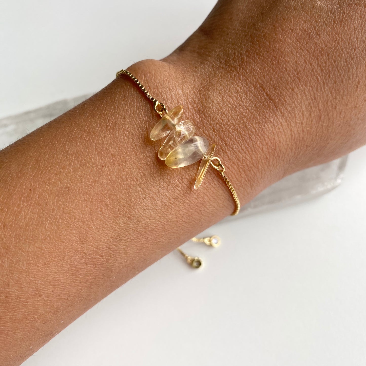 Citrine Chip Adjustable Bracelet