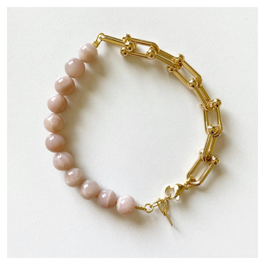 Sunstone + Chunky Chain Bracelet