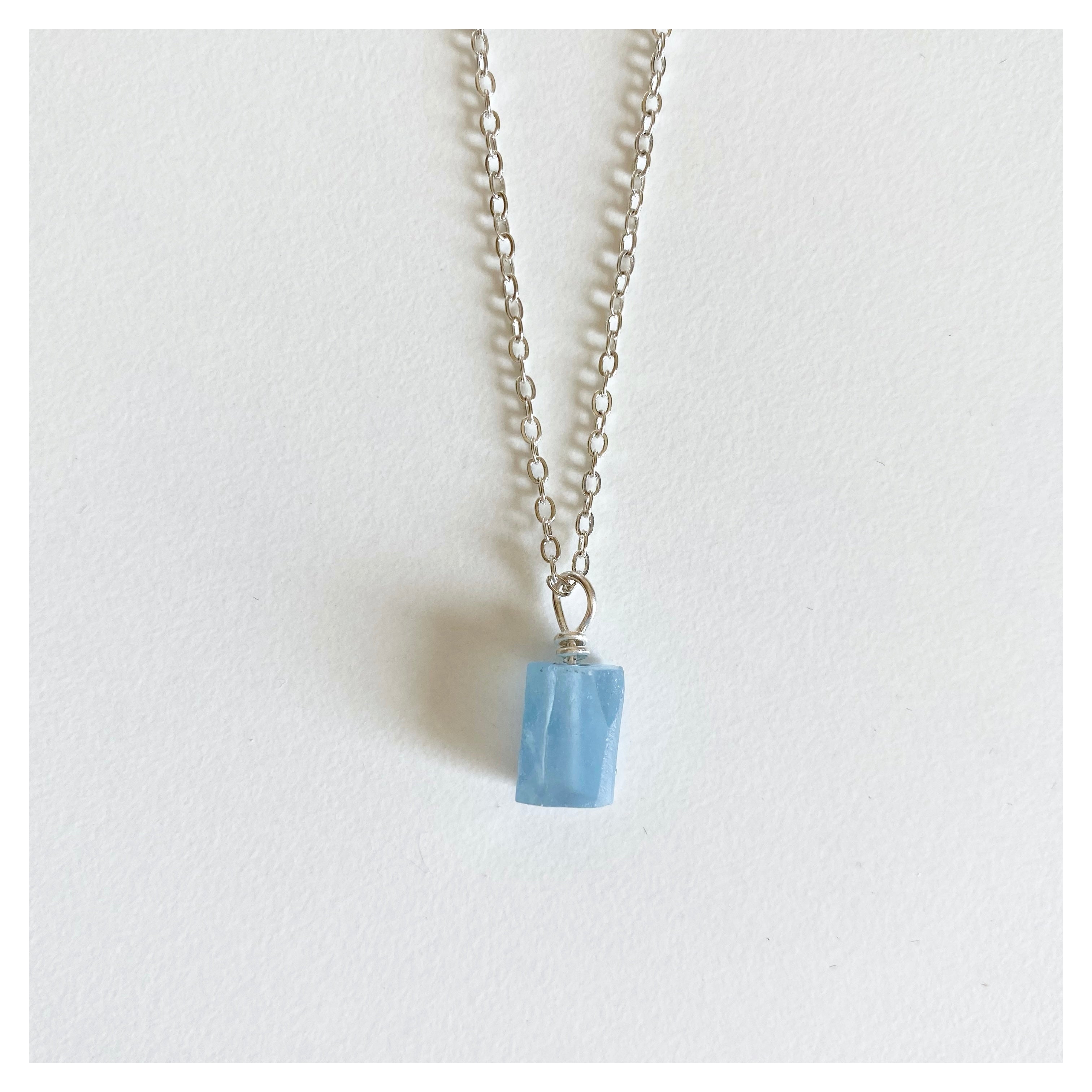 Aquamarine Necklace Raw Aquamarine Necklace Crystal Pendant | Etsy