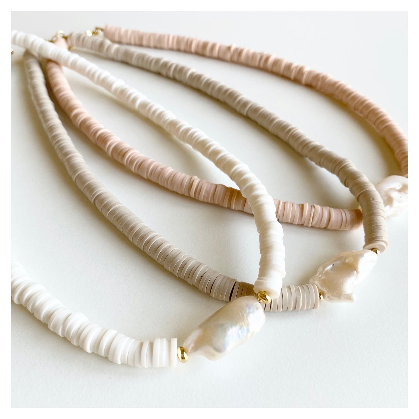 Baroque Pearl + Clay Beads Necklace