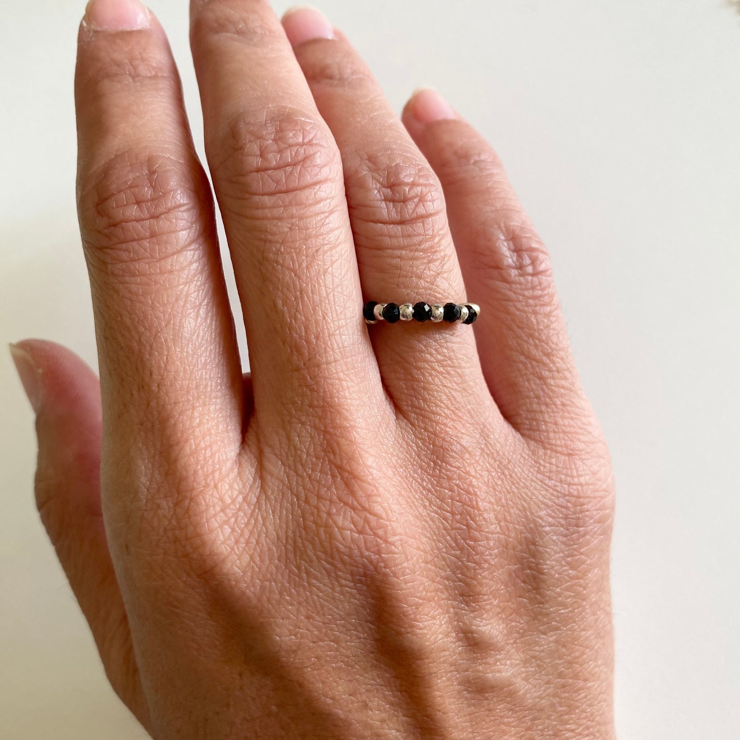 Black Tourmaline Silver Ring