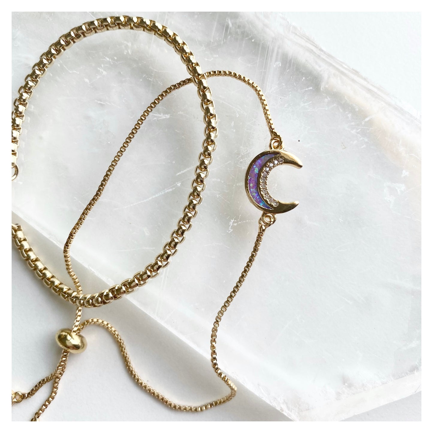 Lilac Moon and Chain Bracelet Set