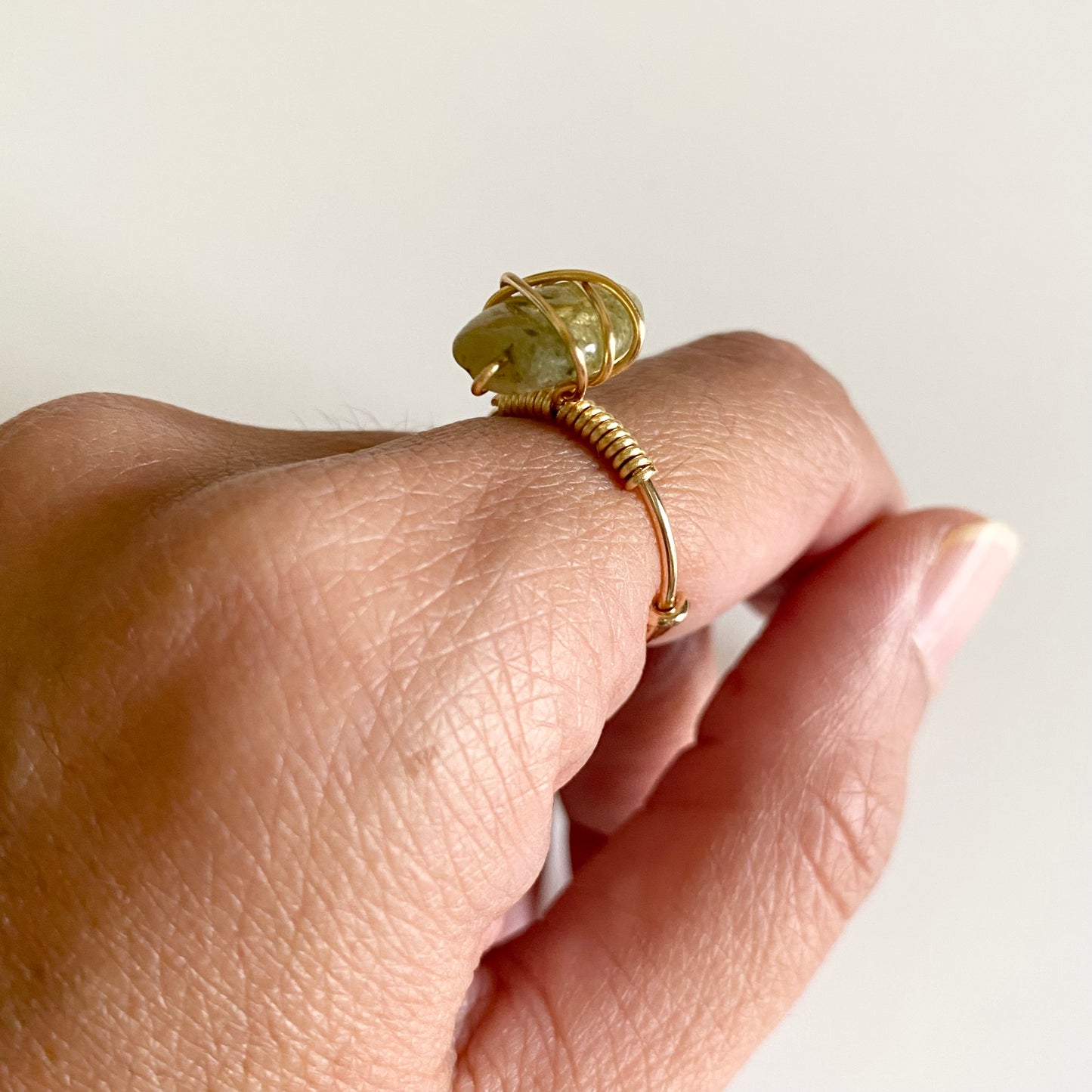 Peridot Wire-wrapped Ring