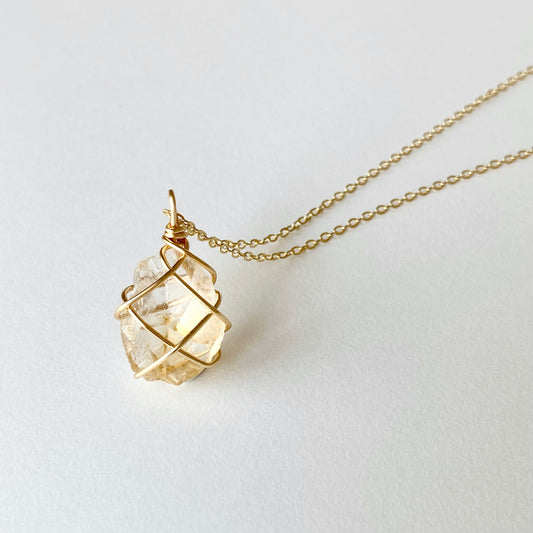 Citrine Wire-wrapped Necklace