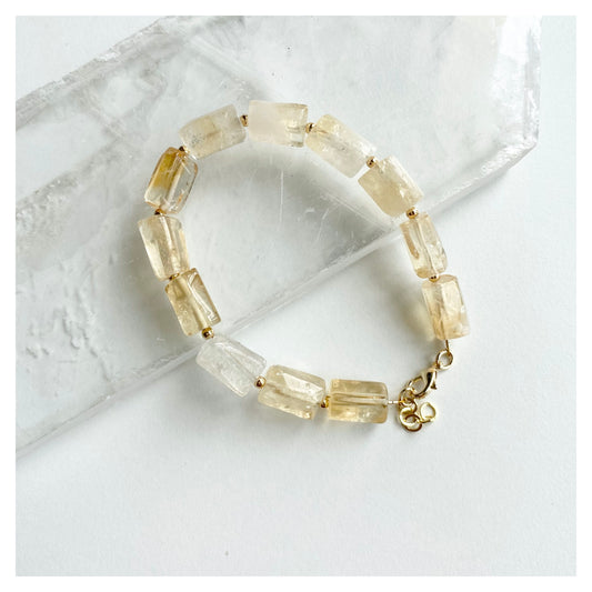 Citrine Barrel Bead Bracelet