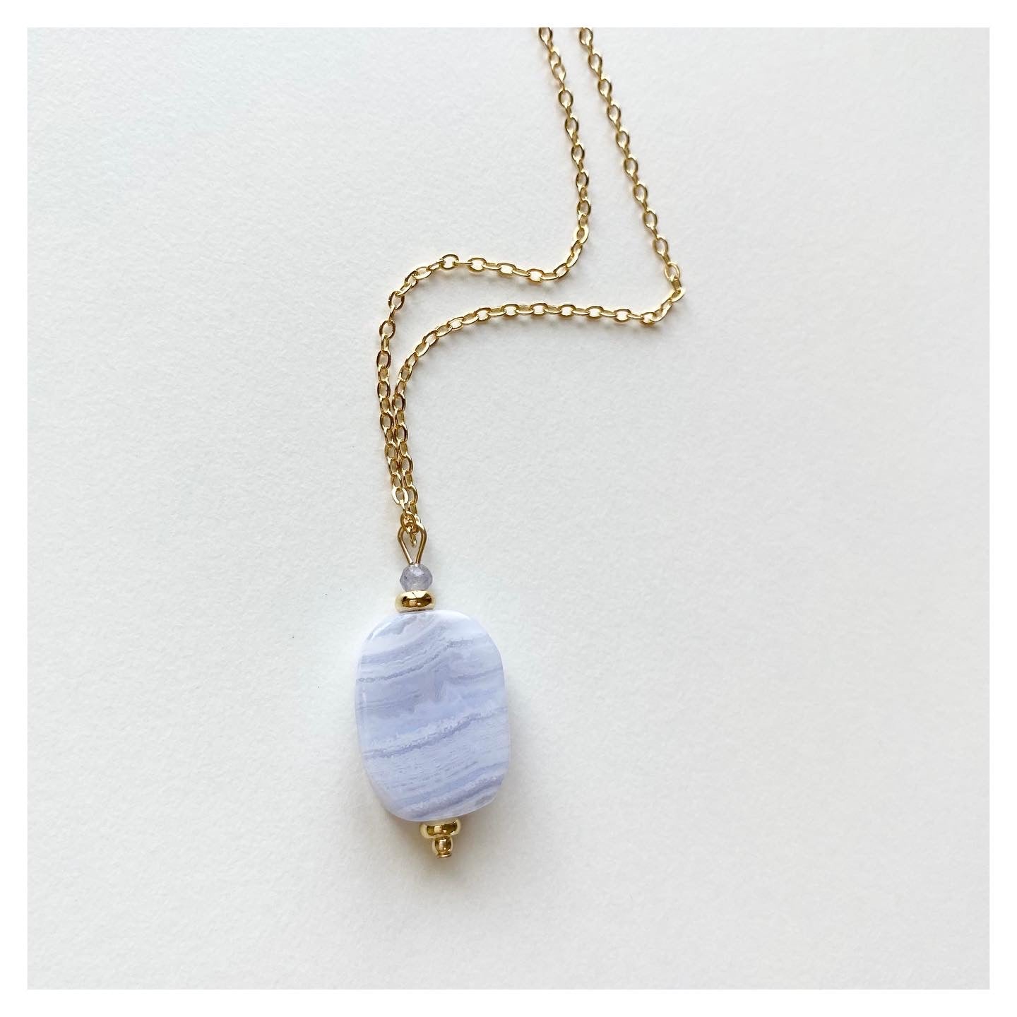 Blue Lace Agate + Tanzanite Necklace