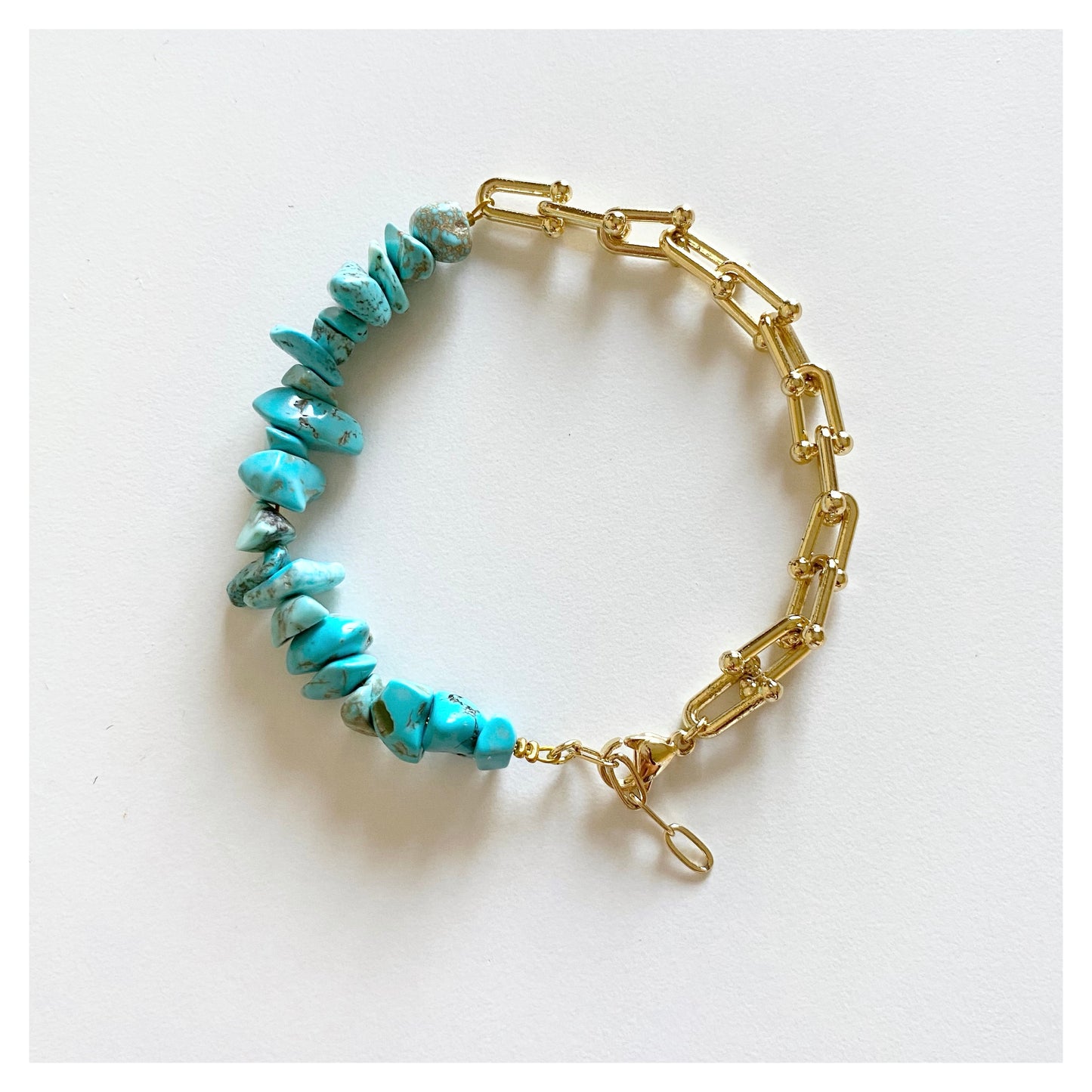 Turquoise Howlite Chunky Chain Bracelet
